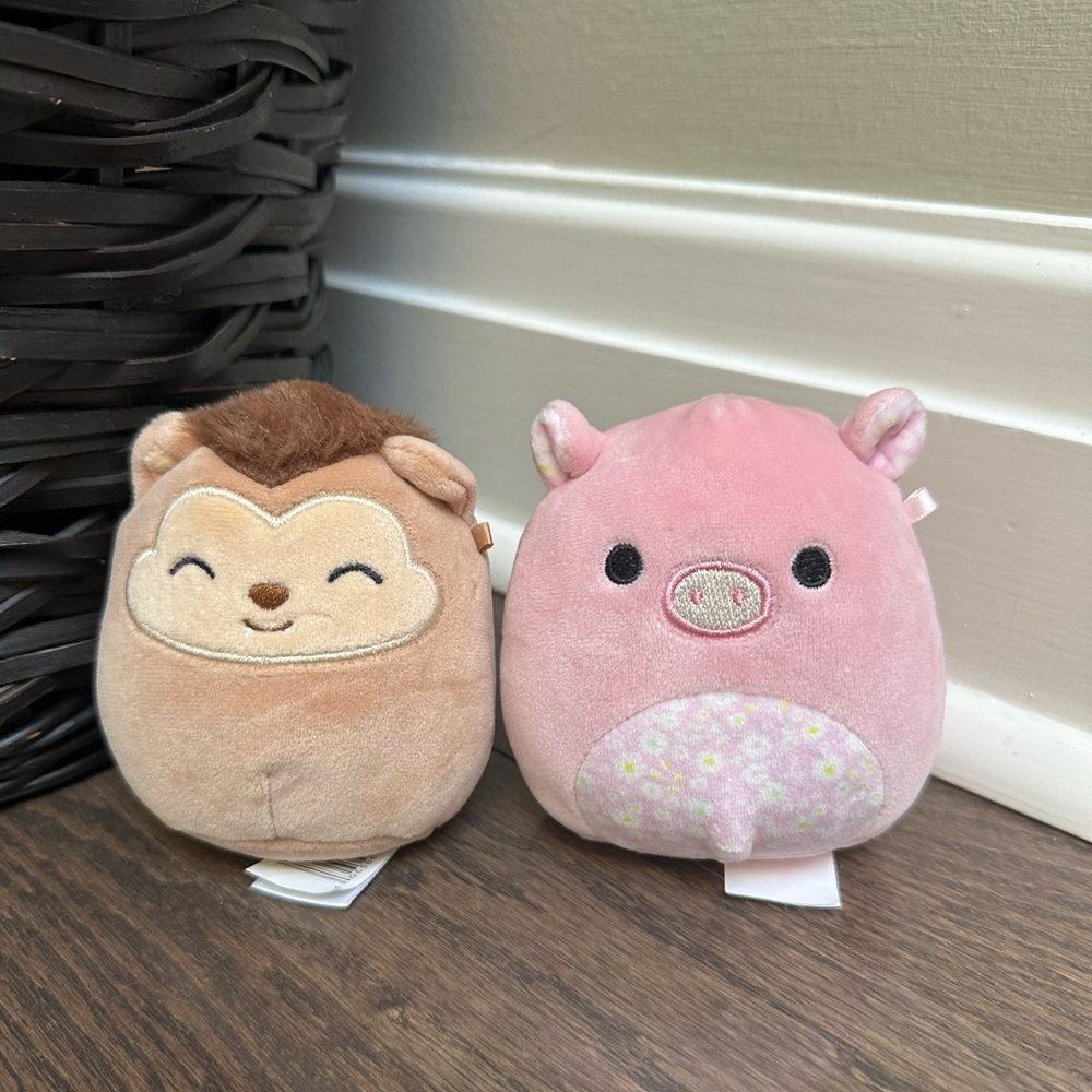 Squishmallows Capsules Wade the Werewolf & Peter Pig Easter Floral Plush Toys